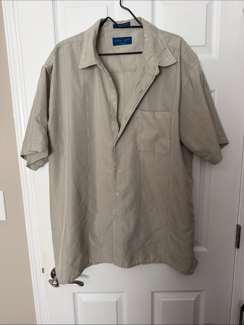 Towncraft Short-Sleeve Shirt in Light Beige